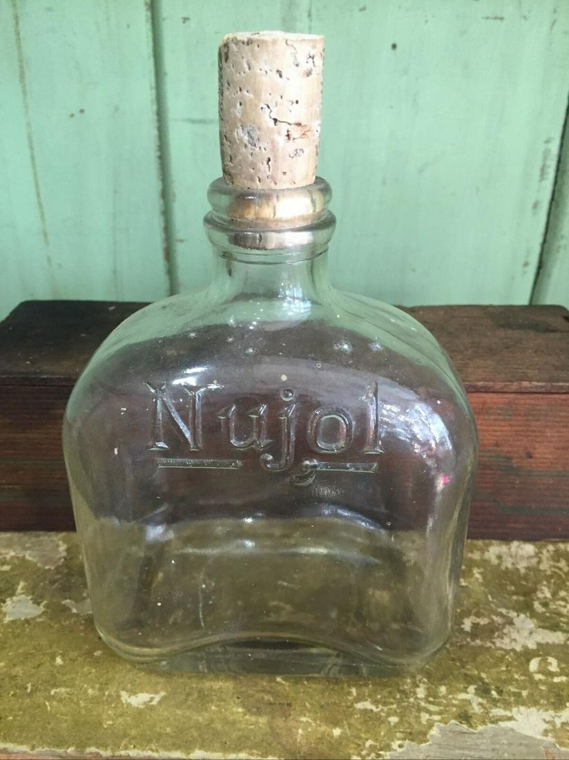 EARLY 1900's Nujol Apothecary bottle Embossed (1 of 7)