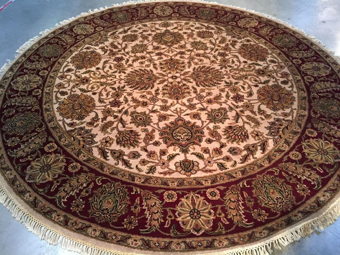 HAND KNOTTED JAIPUR RUG ROUND 8X8 (1 of 6)