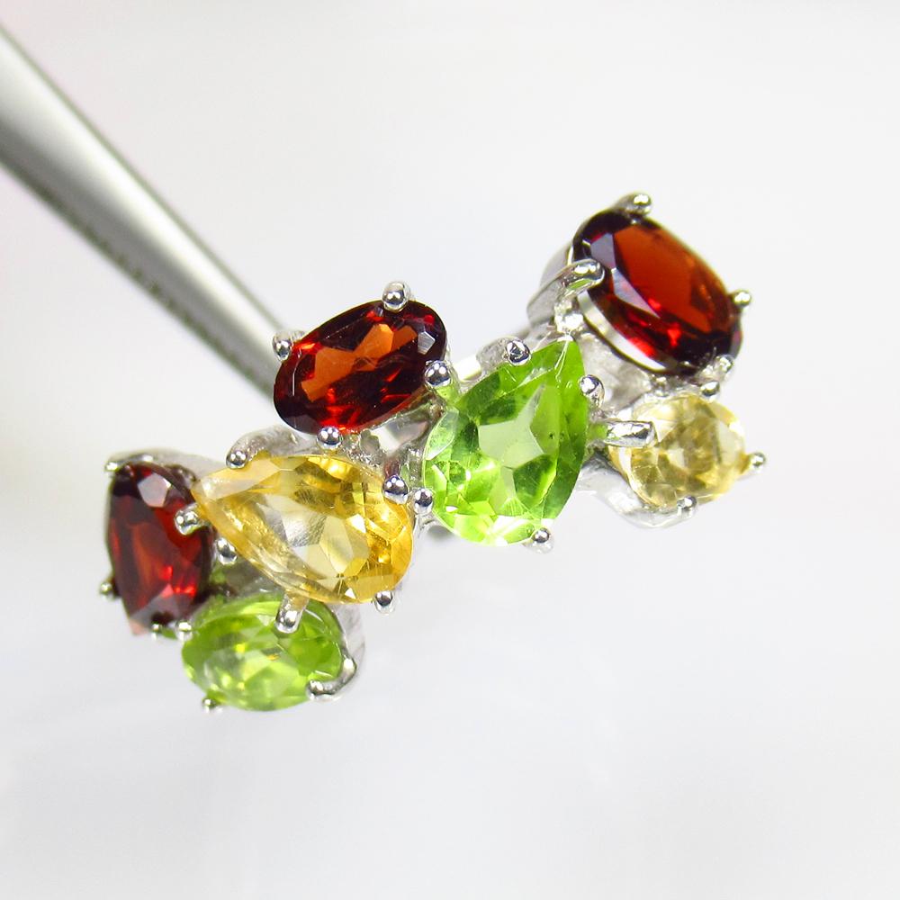 2.55 g 925 Sealed Silver Natural Multistone Ring (1 of 3)