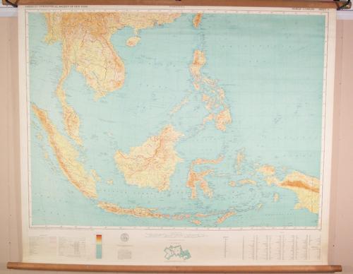 Indonesia: Publication Date: c1945-1950 Title: Indonesia Publisher: American Geographical Society of New York Height: 40 Width: 49 Modern superb AGS map of the former East Indies, covering area from Siam to new 