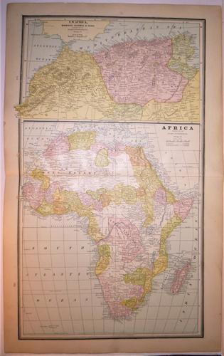 Africa 1886: Title/Content of Map: Africa 1886 Date Printed: 1886 Material/Medium: paper Size: 13x 21.5 inches The People's Family Atlas of the World Reserve: $30.00 Shipping: Domestic: Flat-rate of $15.00 to any