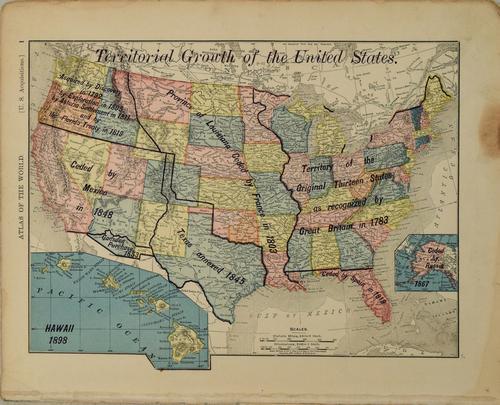 1898 Rand McNaly Map of the Growth of US [verso] Puerto (1 of 2)