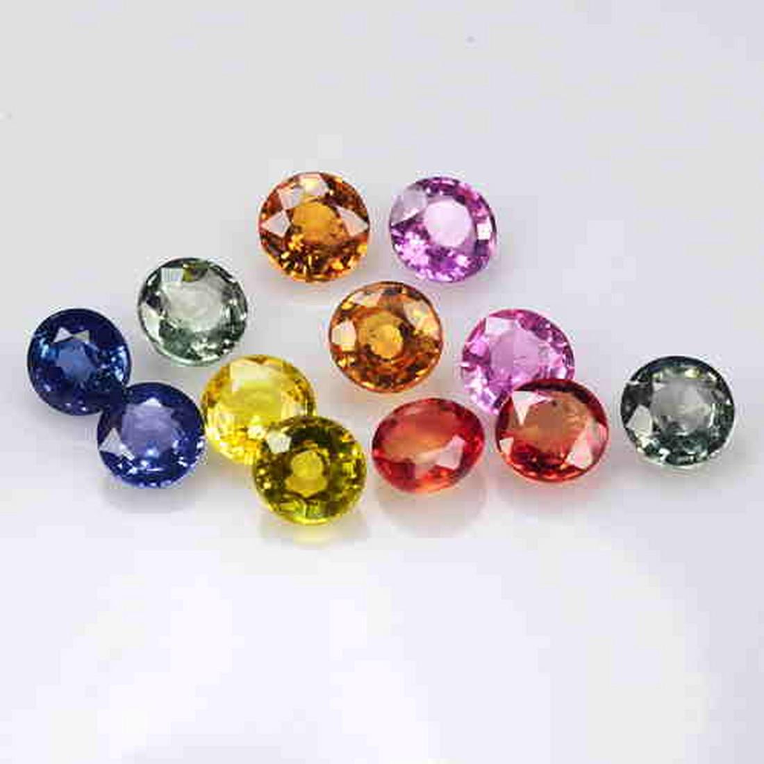 12 PCS 4.40 CTS NATURAL SONKIYA SAPPHIRE ROUND SHAPE (1 of 2)