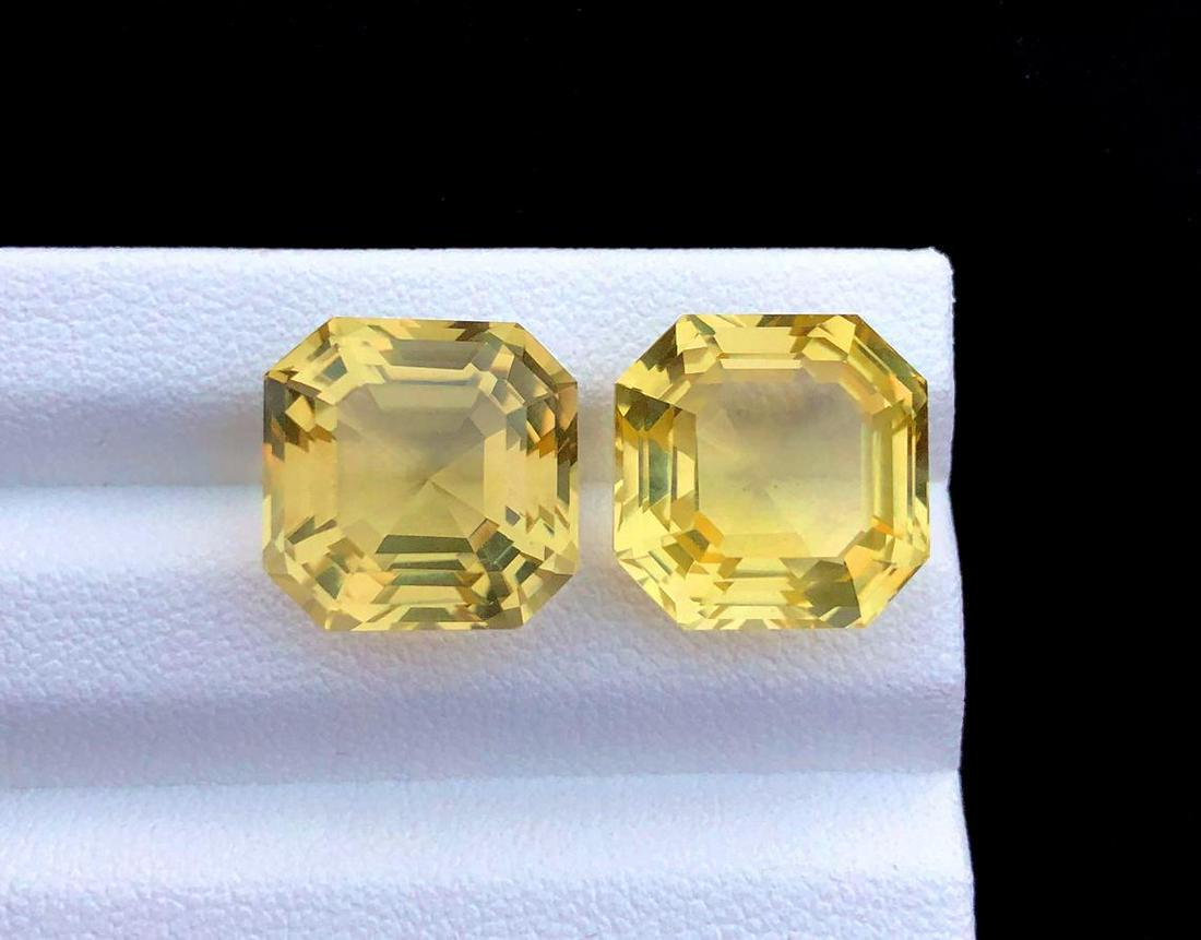 Natural Asscher Cut Lemon Quartz Loose Gemstones: Materials: Gem type: Quartz Description Natural Asscher Cut Lemon Quartz Loose Gemstones Jewellery Set - This set is perfect for jewelry. Weight : 20.90 Carats Size : 13.13.10 mm , 13.13.10 mm Treatme