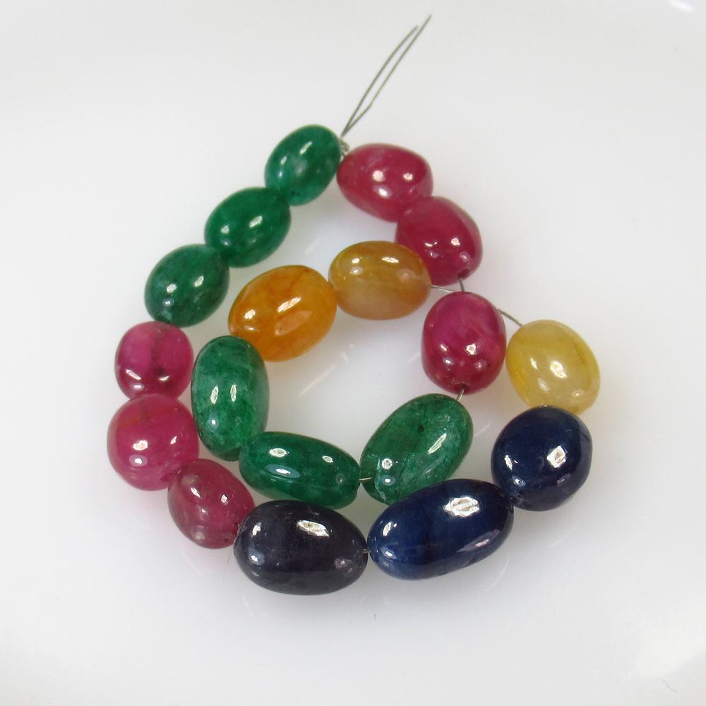 93.42 Ct Natural 18 Ruby Emerald Sapphire Beads (1 of 2)
