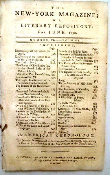 1790 Magazine Essay by John Jay Death of Franklin (1 of 7)