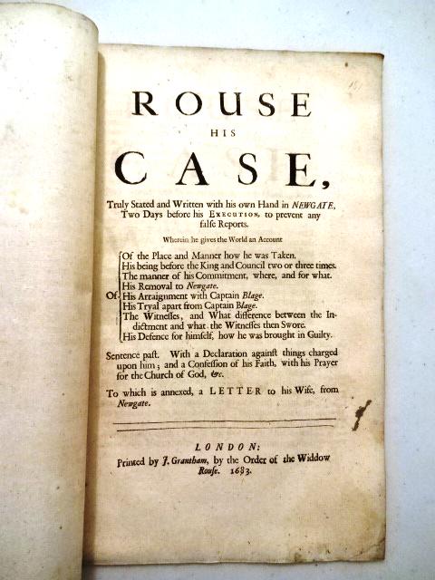 1683 Rouse His Case Executed Popish Plot (1 of 1)