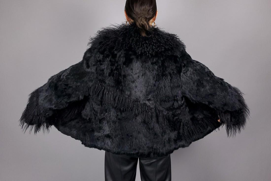 BLACK LAPIN ANGORA SHEEP FUR JACKET (1 of 8)
