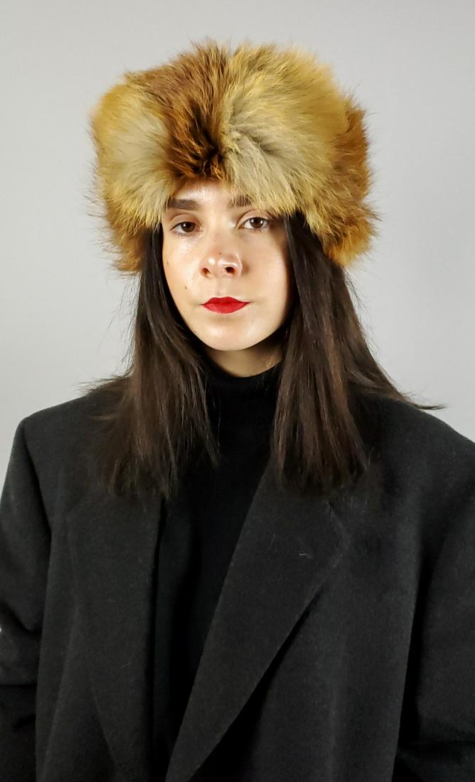 WOMENS REAL RED FOX FUR HAT (1 of 5)