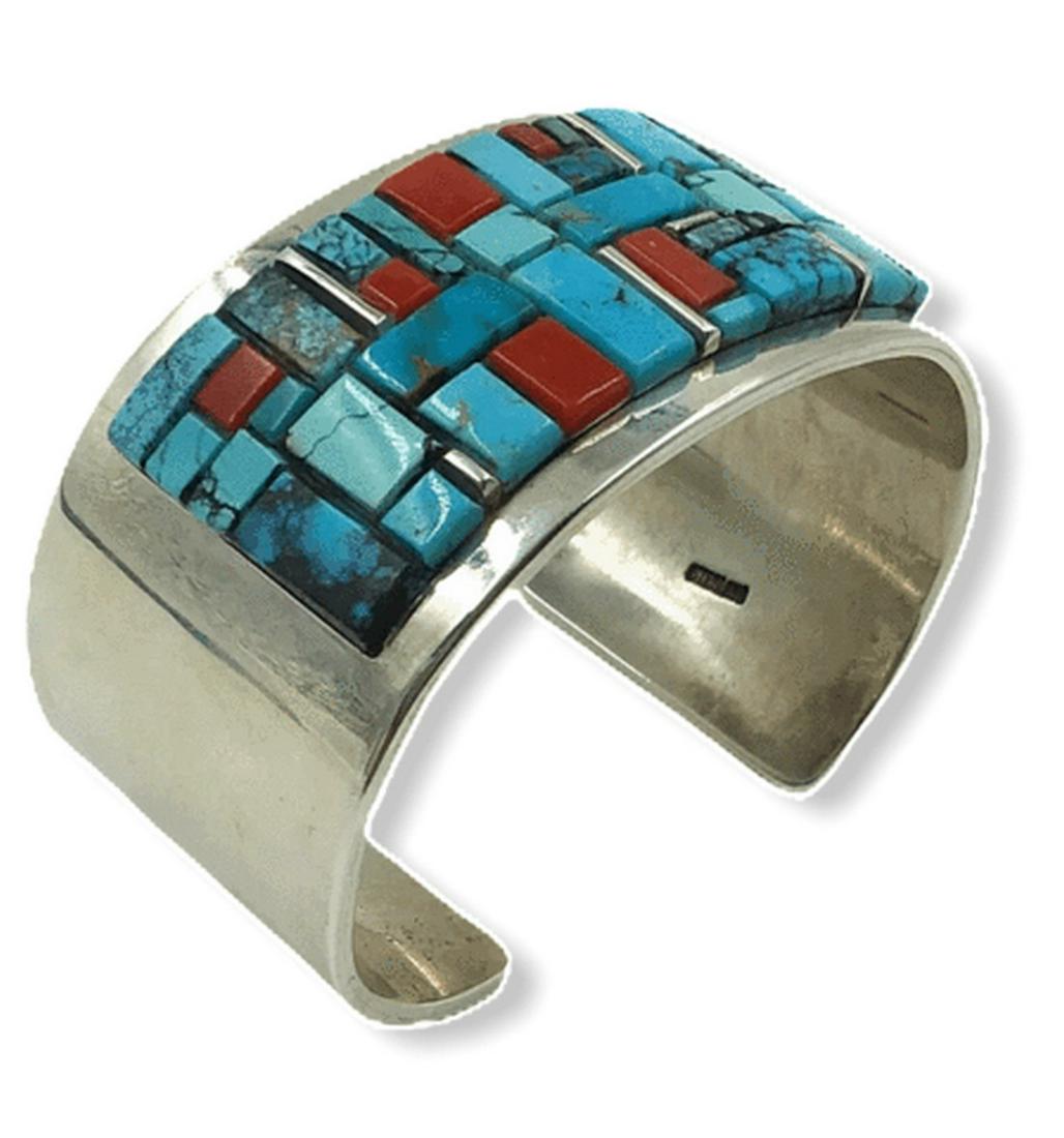 Navajo Inlay Multi-Color Bracelet (1 of 4)