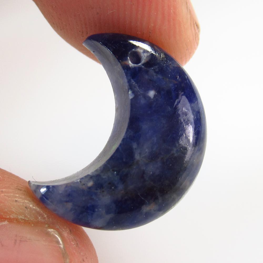 8.56 Ct Natural Blue Lapis Lazuli Half Moon Cab (1 of 2)