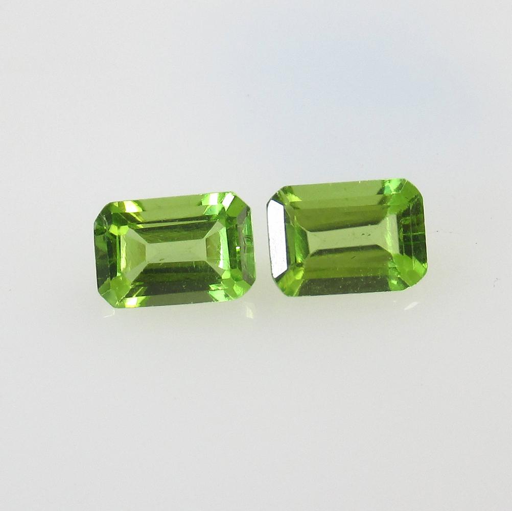2.20 Ct Natural Peridot Octagon Pair (1 of 2)