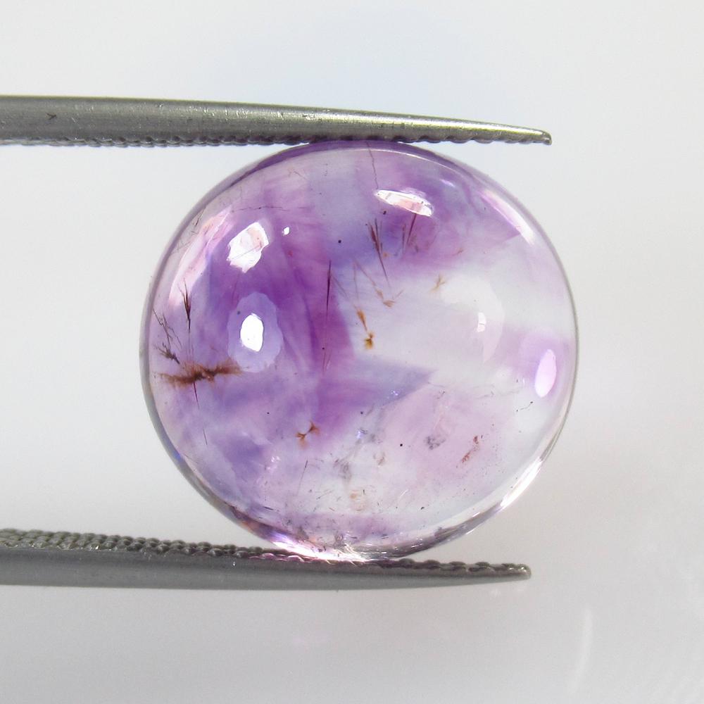 10.56 Ct Natural Purple Amethyst Round Cab (1 of 2)
