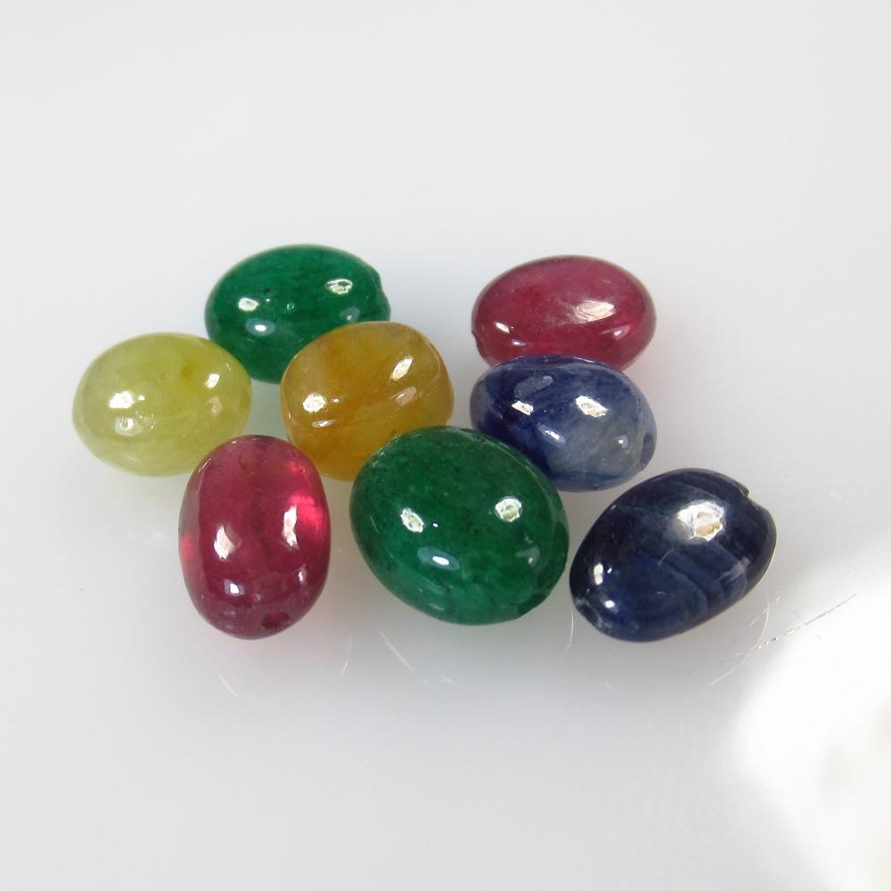 25.42 Ct Natural 8 Ruby Emerald Sapphire Beads (1 of 2)