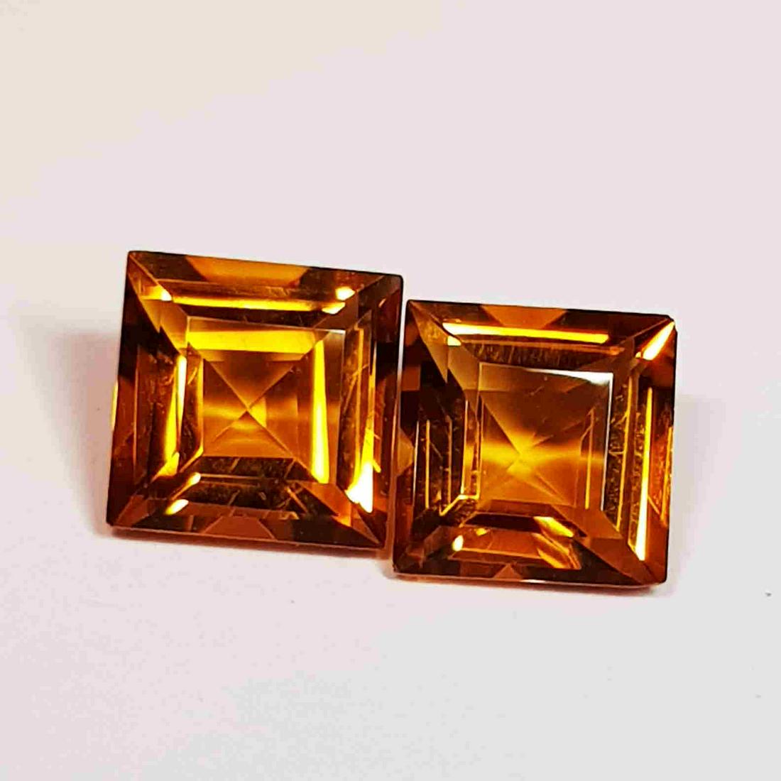 1.11 Ct Parcel Pair of Square Cut Natural Citrine (1 of 5)