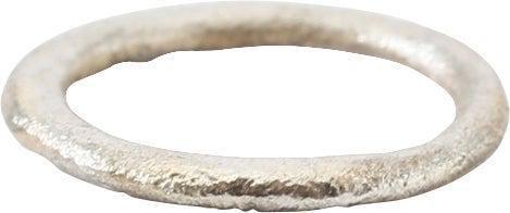 RARE VIKING WARRIOR’S BEARD RING, 9TH-11TH C.AD: Round, of compressed round section, thicker at the front. 0.42” inside diameter. The use of beard rings by Vikings is well documented though very few genuine examples survive. Professionally ref