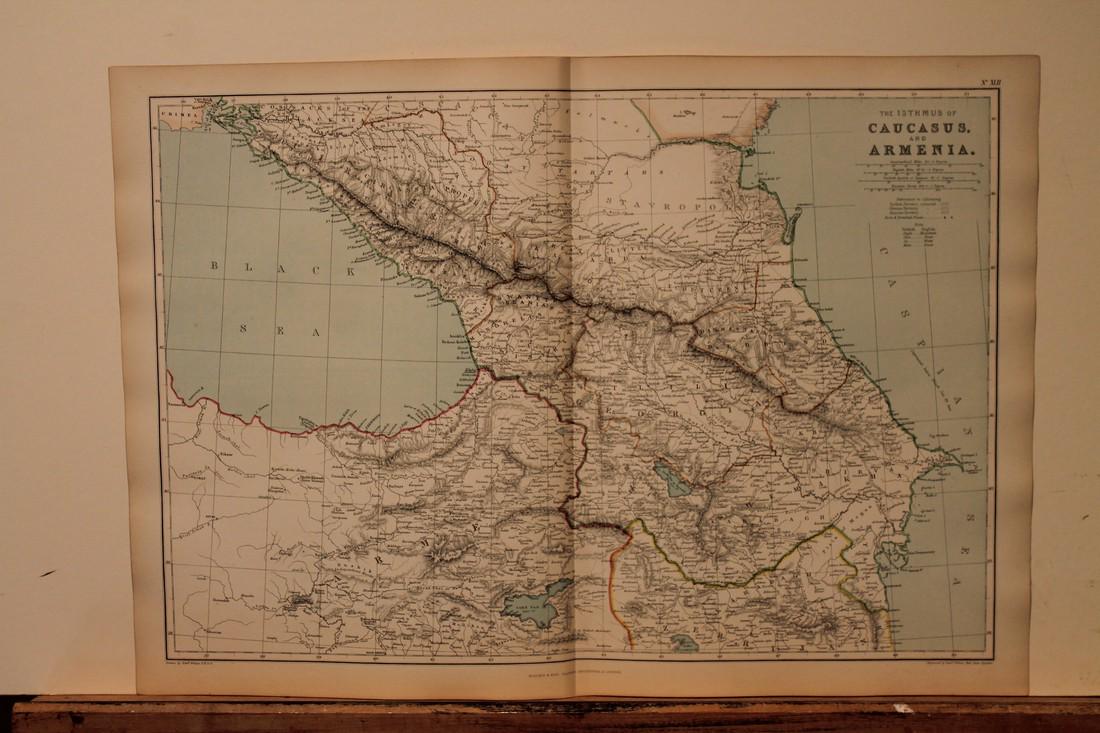 1882 Map of Armenia: Title: 1882 Map of Armenia Medium: Ink on Paper Dimensions: 21"X15" Description: Map of Armenia dated 1882. Part of the Comprehensive Atlas & Geography of the World. Engraved by Edwin Weller under the