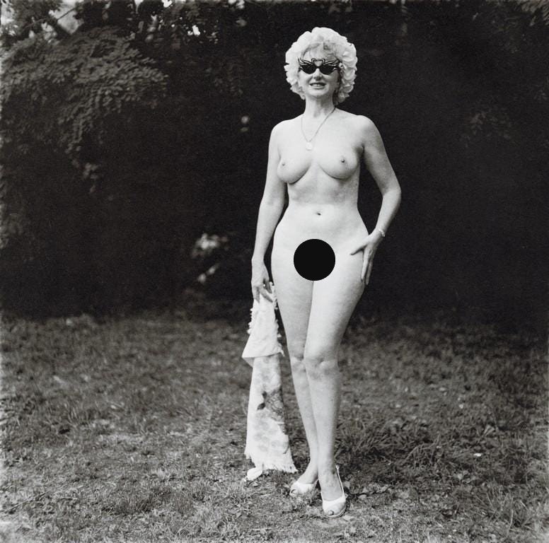 DIANE ARBUS - Lady with Swan Sunglasses, PA, 1965: Artist: Diane Arbus Title: Lady with Swan Sunglasses, PA, 1965 Medium: Photo Litho, 1972, USA Size/Dimensions: 8.3x8.2" Additional Information: Heat Wax Mounted on 11x14" Conservation Board Artist Bio
