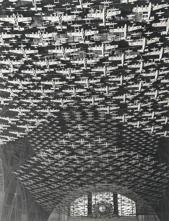 JACK DELANO - Model Warplanes, Union Station, 1943: Artist: Jack Delano Title: Model Warplanes, Union Station, 1943 Medium: Photo Litho, 1988, USA Size/Dimensions: 5.8x7.55" Additional Information: Heat Wax Mounted on 8.5x11" Conservation Board Artist