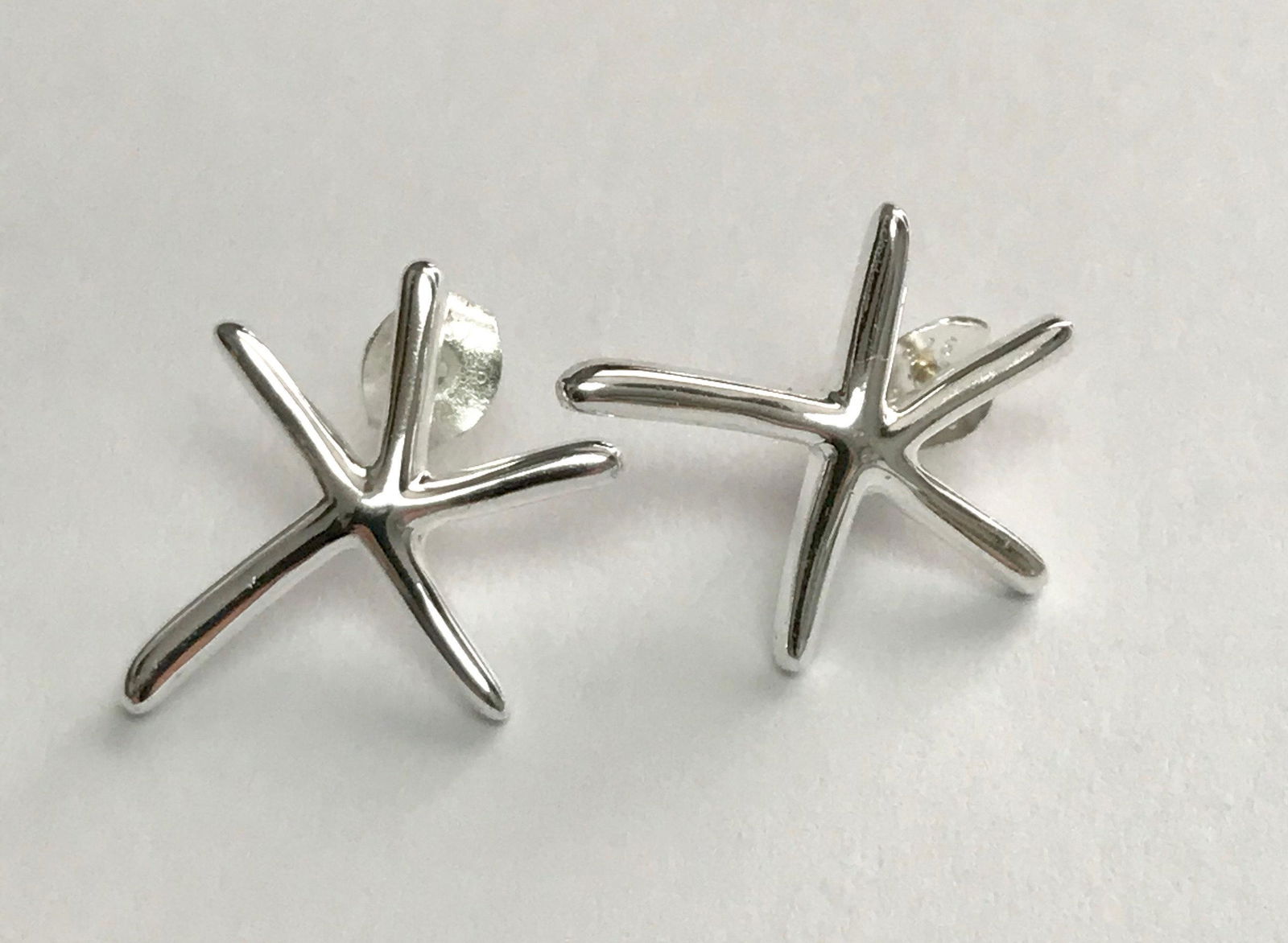 Vintage Sterling Silver Star Fish Pierced Post Earrings (1 of 5)