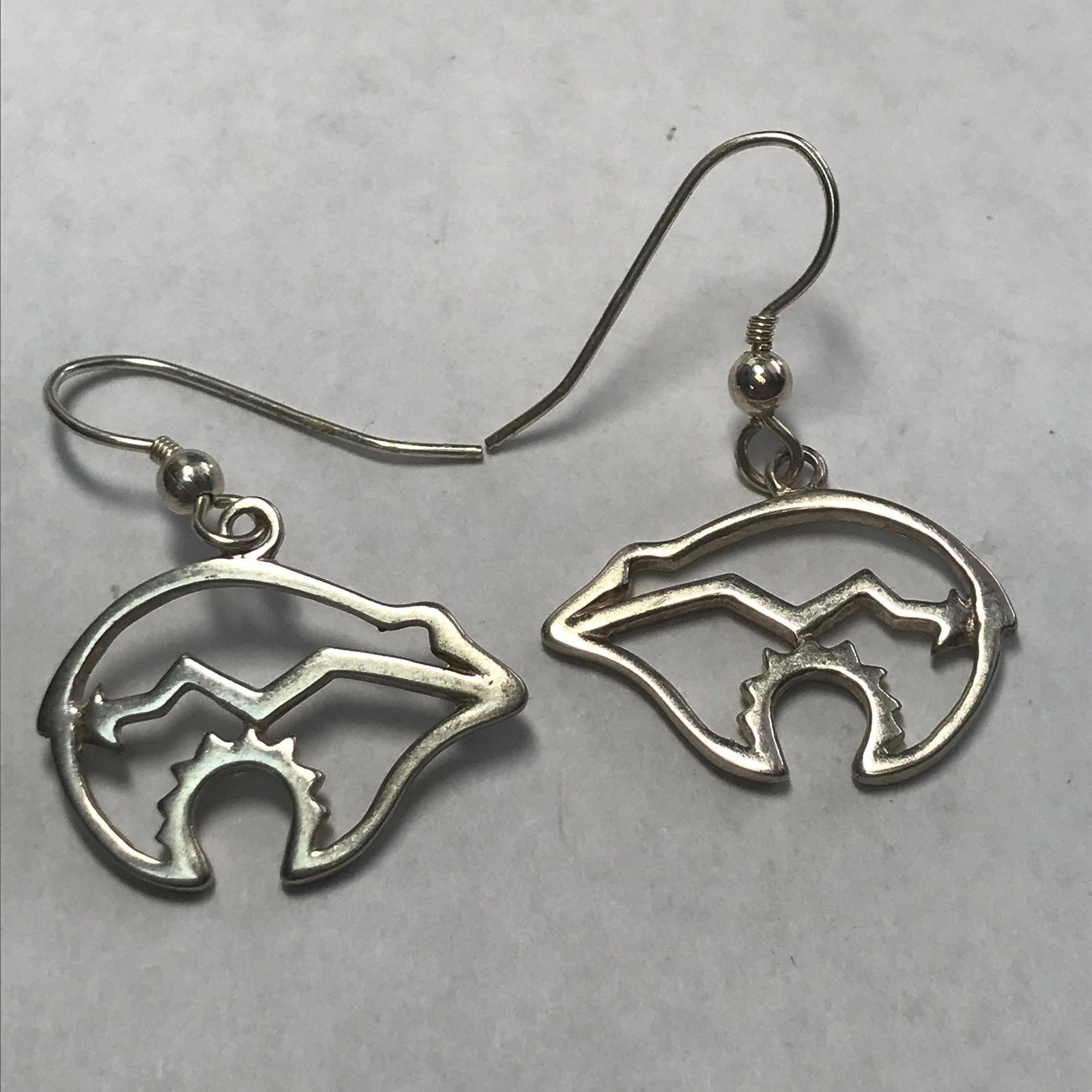 Sterling Silver Pierced Dangle Bear Earrings (1 of 3)