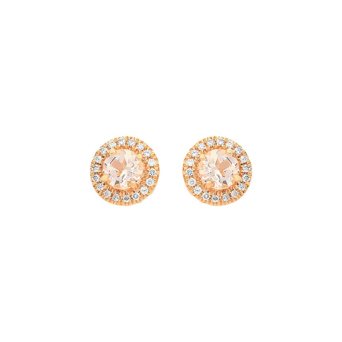 10K ROSE GOLD MORGANITE & DIAMOND EARRING (1 of 3)