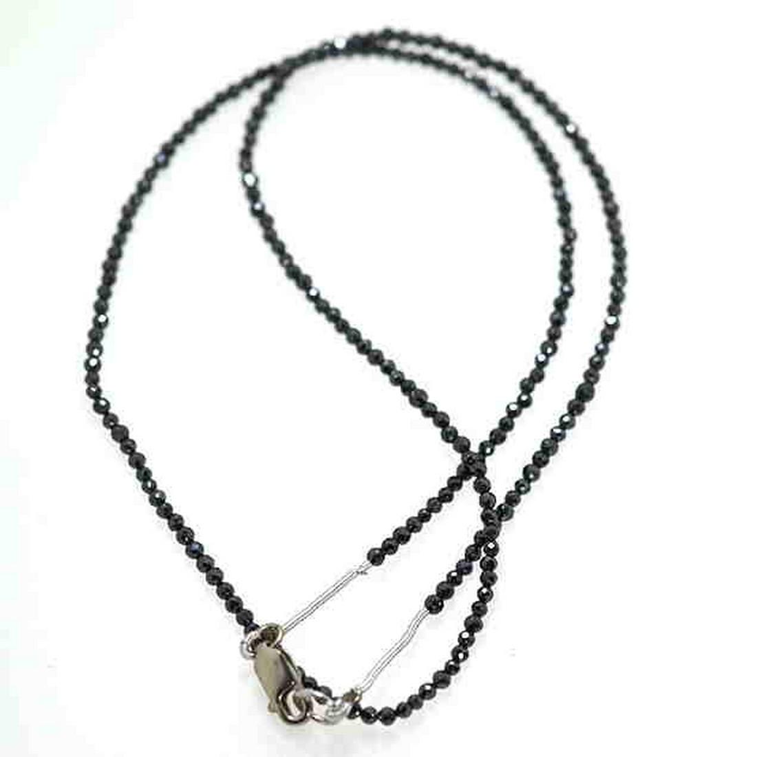 21.97 Cts Black Diamond Beads with Lock: Title: 21.97 Cts Black Diamond Beads with Lock Color/Clarity: Black/SI Gemstone Type: Black Diamond Carat Weights: 21.97 Cts Size/Dimensions: SIze-2.46-2.71 ,8.5 Inches Reserve: $150.00 Shipping: Dom