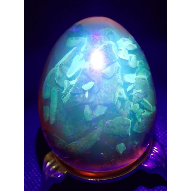 70 g. Baltic Amber egg inclusion insect Bee on a stand (1 of 8)