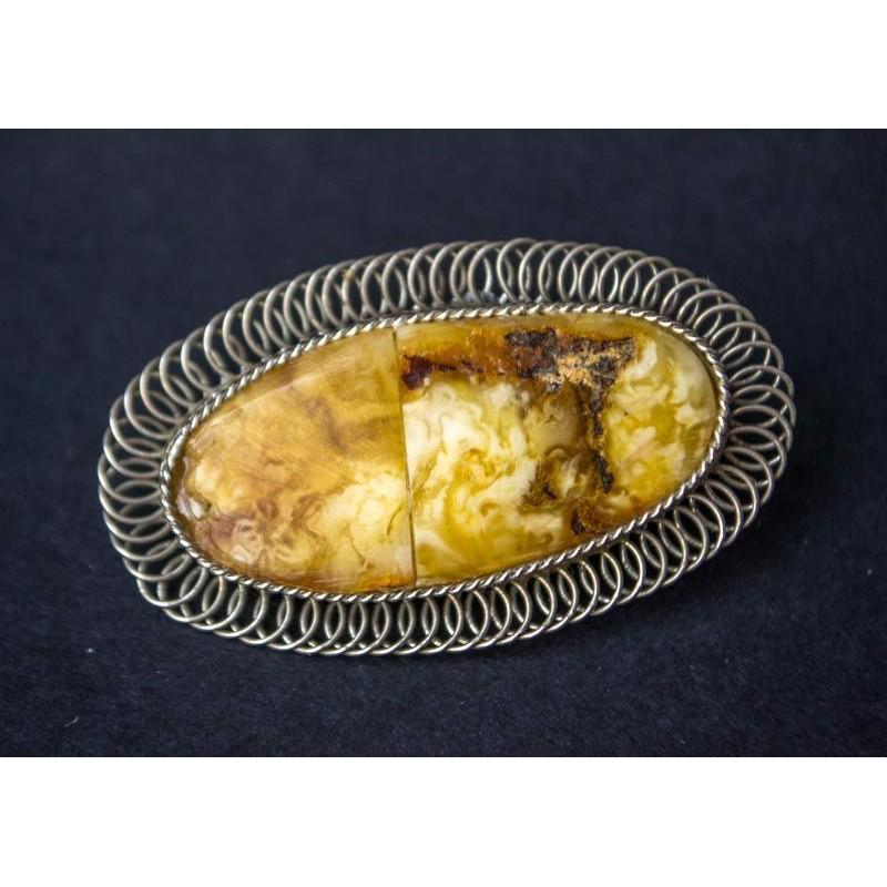 100% natural Baltic amber brooch vintage (1 of 8)