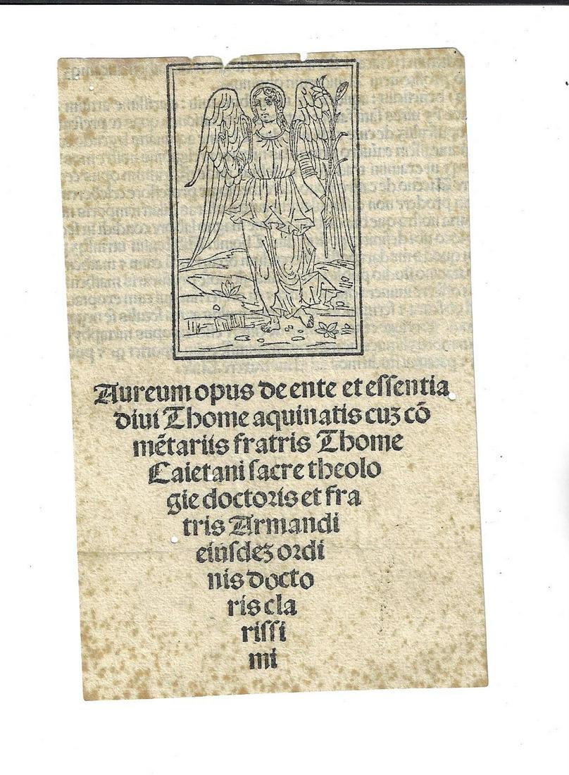 16th C Engraved Title Thomas Aquinas (1 of 2)