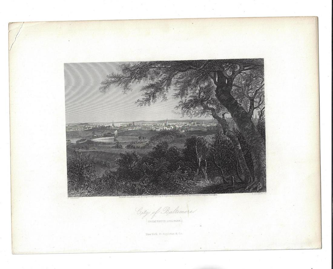 1873 Steel Engraving City of Baltimore (1 of 1)