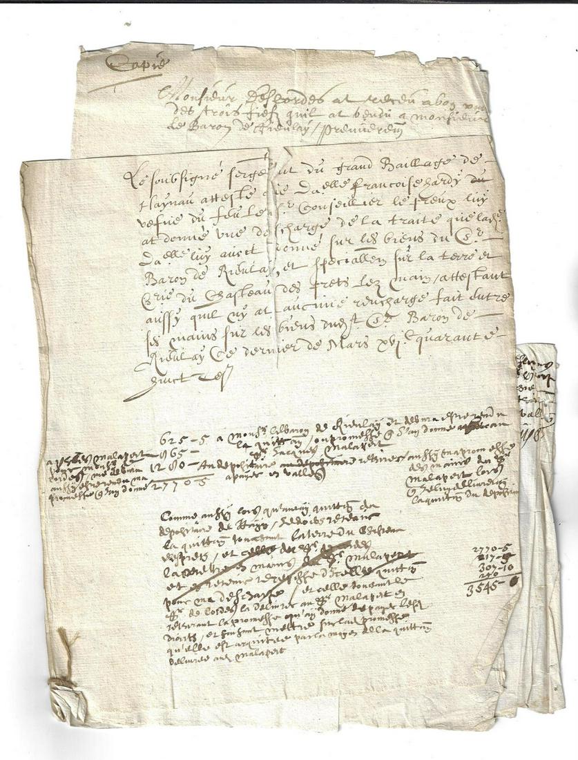 17th C French Manuscript Documents (1 of 2)