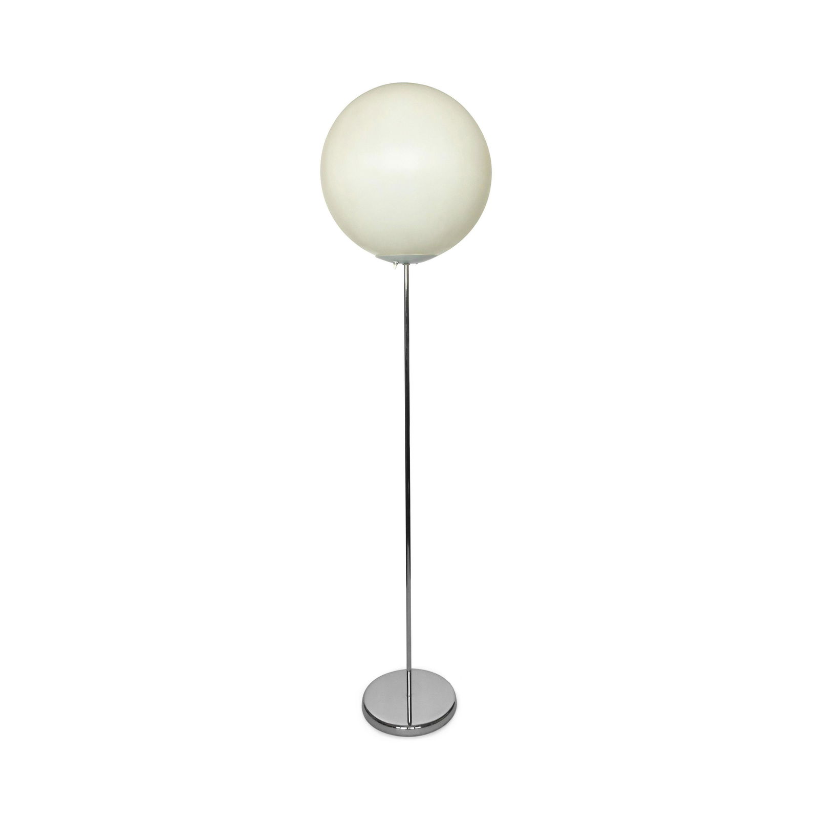 Vintage Chrome and White Globe Lollipop Floor Lamp (1 of 7)