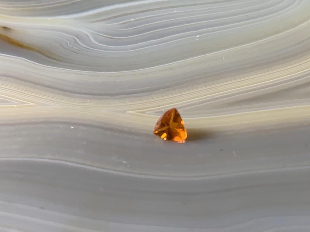 Fire Opal Trillion Cut .14 Carats Loose Gemstone (1 of 3)