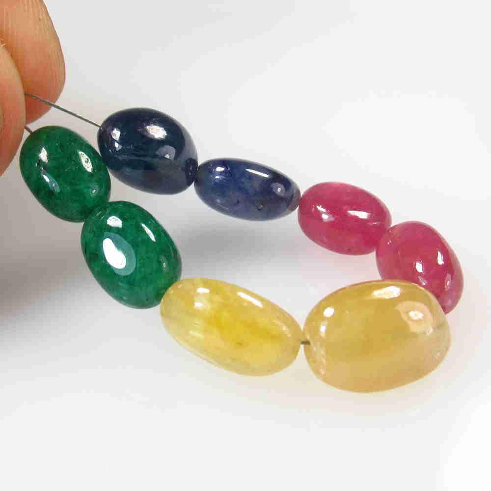 45.02 Ct Natural 8 Emerald, Ruby, Sapphire Beads (1 of 2)