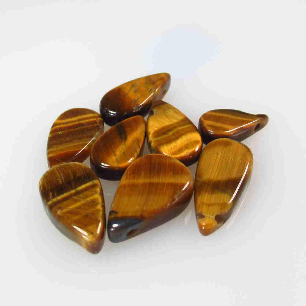 17.12 Ctw Natural 8 Tiger's Eye Drilled Pear Beads (1 of 2)