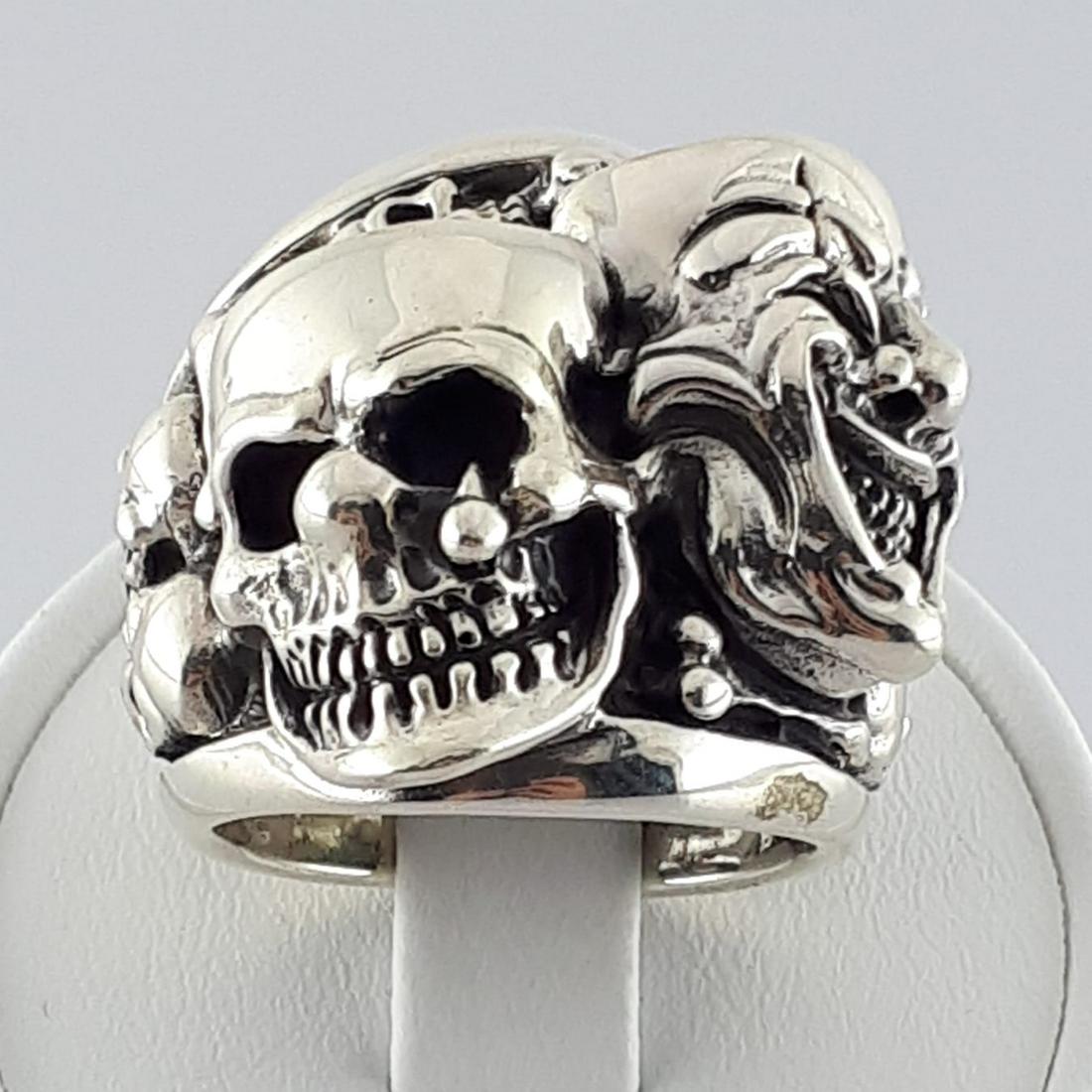 925 Sterling Silver - Ring: Ring Gender : Men Material : 925 Sterling Silver Weight : 0,84 ozt. / 26,06 gr Condition : NEW / Unused Size : US:8½ , EU:58.3 , UK:Q , D:18.5 mm Free resizing on demand Item
