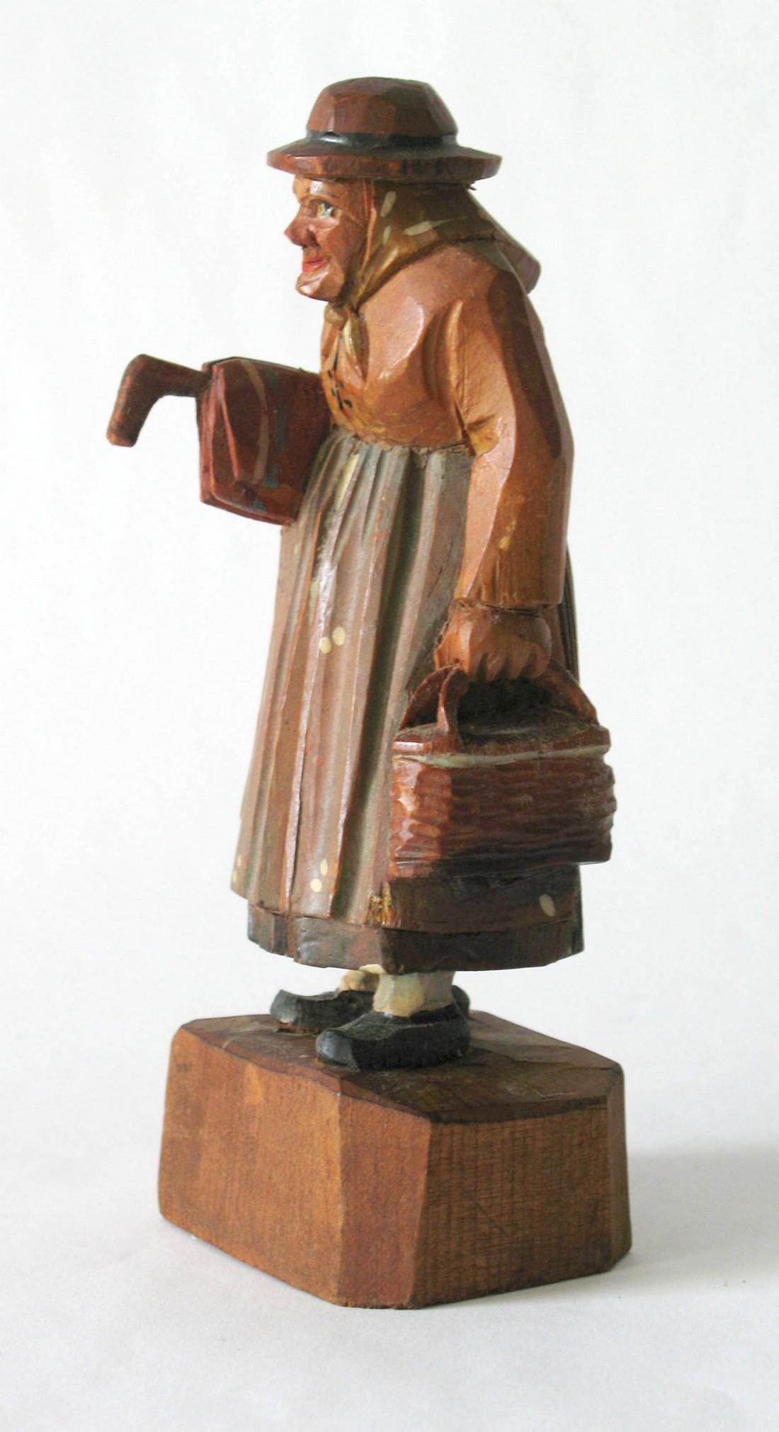 Vintage folk art wood carving. (1 of 2)