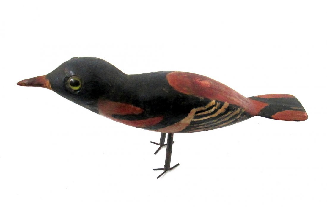 Early Carved & Painted Songbird (1 of 10)