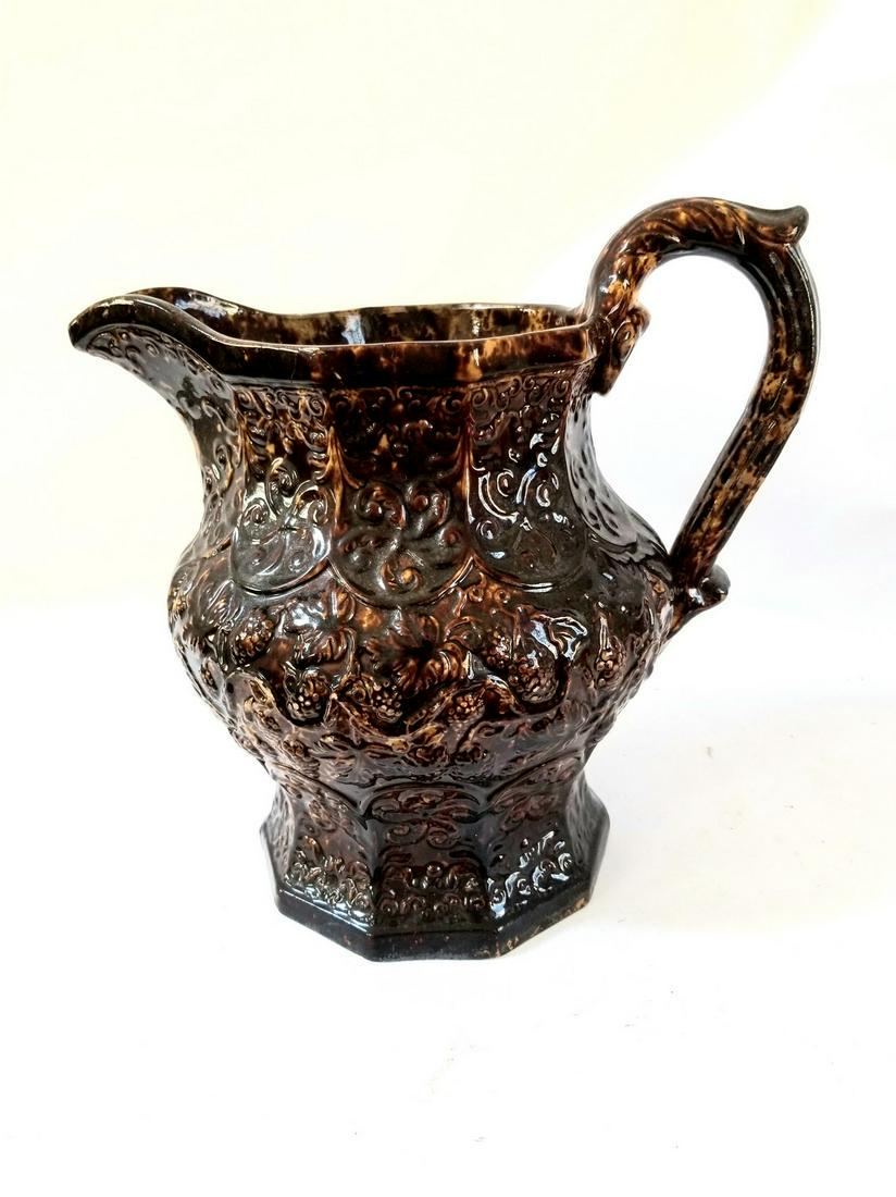 New Jersey Embossed Yelloware Pitcher, Grapes (1 of 2)