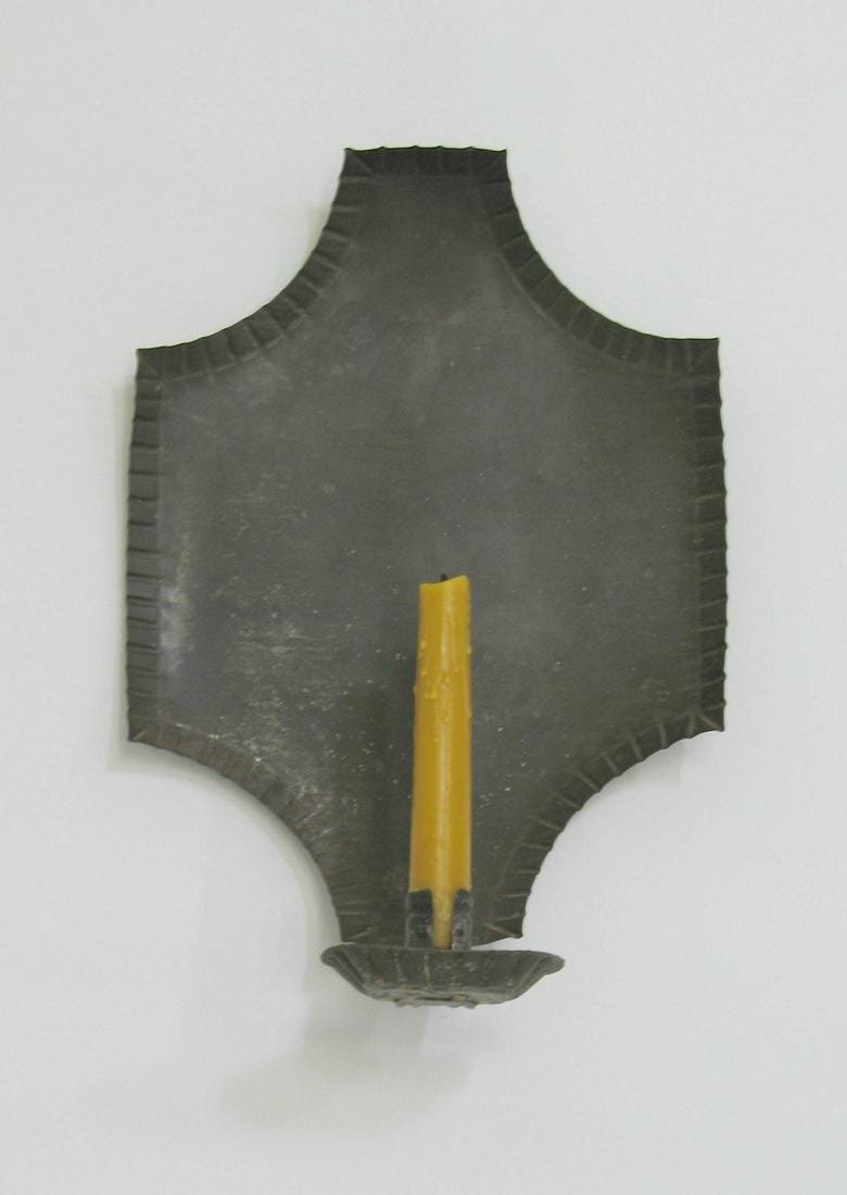 Early New England tin candle sconce. (1 of 3)