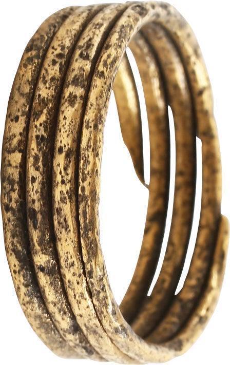 ANCIENT VIKING COIL RING 850-1050 AD SIZE 10 1/2 (1 of 3)