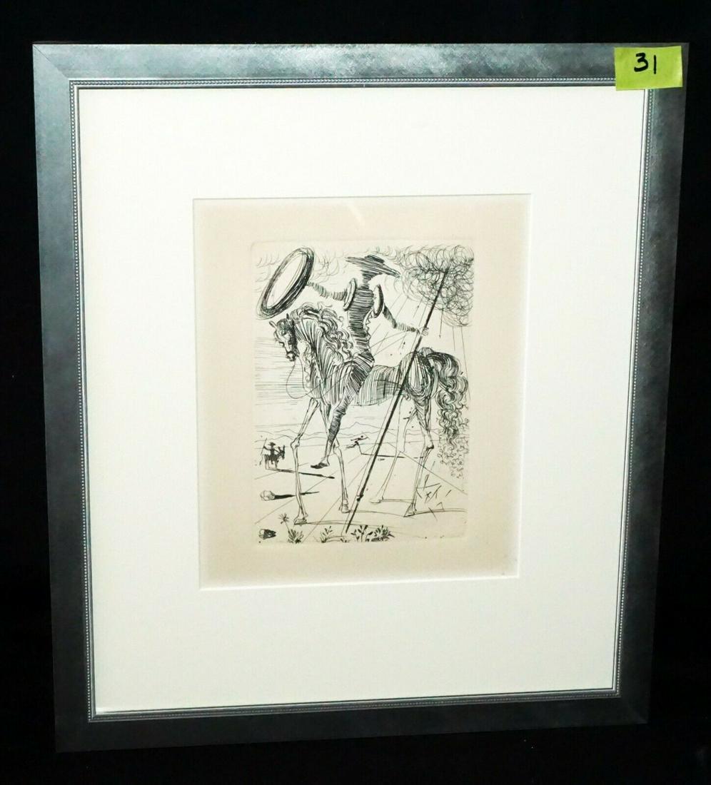 Vintage Framed Etching "Don Quixote" by Salvador Dali (1 of 8)