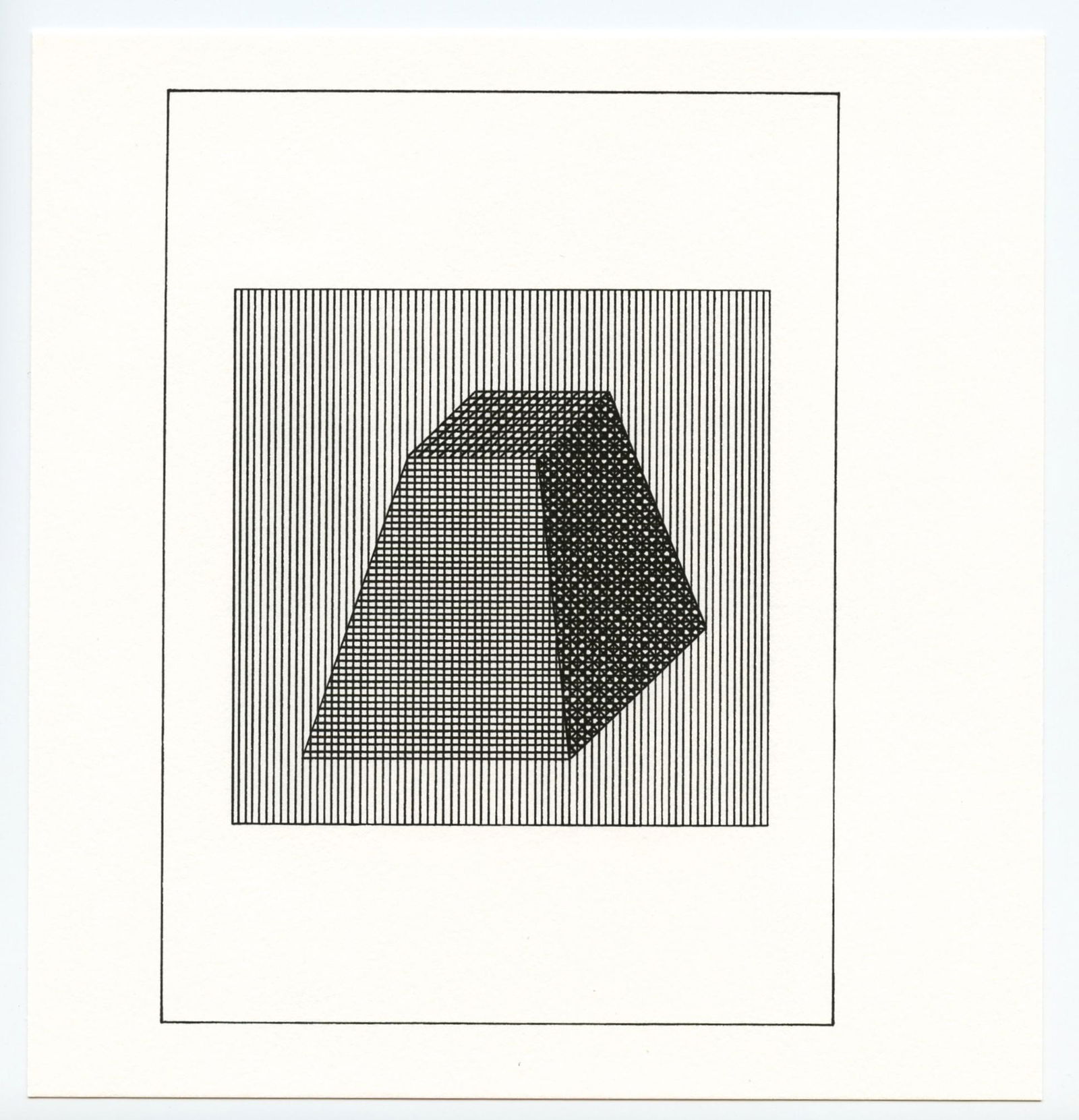 Sol LeWitt silkscreen, edition of 1500: Medium: silkscreen. Printed in 1984 for "Ficciones" and published by The Limited Editions Club in an edition of 1500. Size: 8 x 7 5/8 inches (203 x 194 mm). Not signed. Reserve: $80.00 Shipping: Domes
