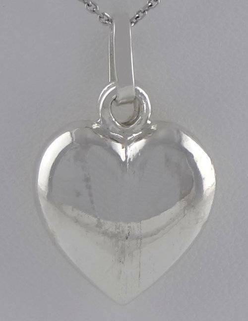 LADIES 925 STERLING SILVER PUFF HEART HIGH POLISH FINE (1 of 4)