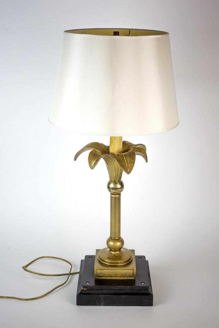 FRENCH MODERNIST Table lamp palm tree motive in the (1 of 3)