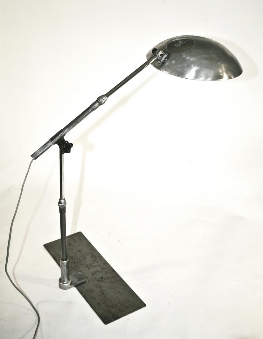 French modernist mid century industrial task lamp: FERDINAND SOLERE INDUSTRIAL MODERNIST TASK LAMP WITH SQUARE BASE Solere is a French designer part of the 1950 modernist movement mostly known for creating task Lamp , like Doumecq who designed the Jie