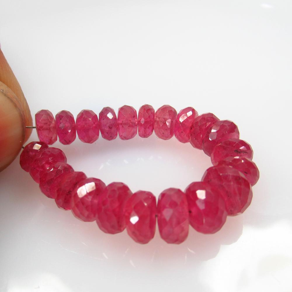 41.24 Ct Natural 22 Mozambique Red Ruby Round Beads (1 of 2)