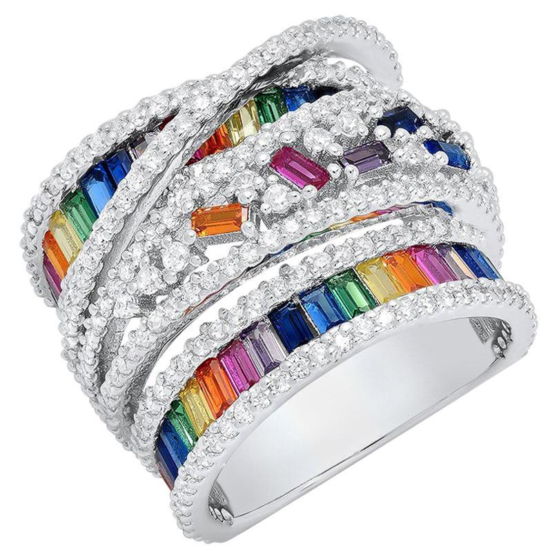 Colorful Zirconia Silver Ring: I love the positive emotions and joy that I feel every time I look at this ring on my finger. Happiness, appreciation of life, excitement for a bright future. There is always a rainbow at the end of e