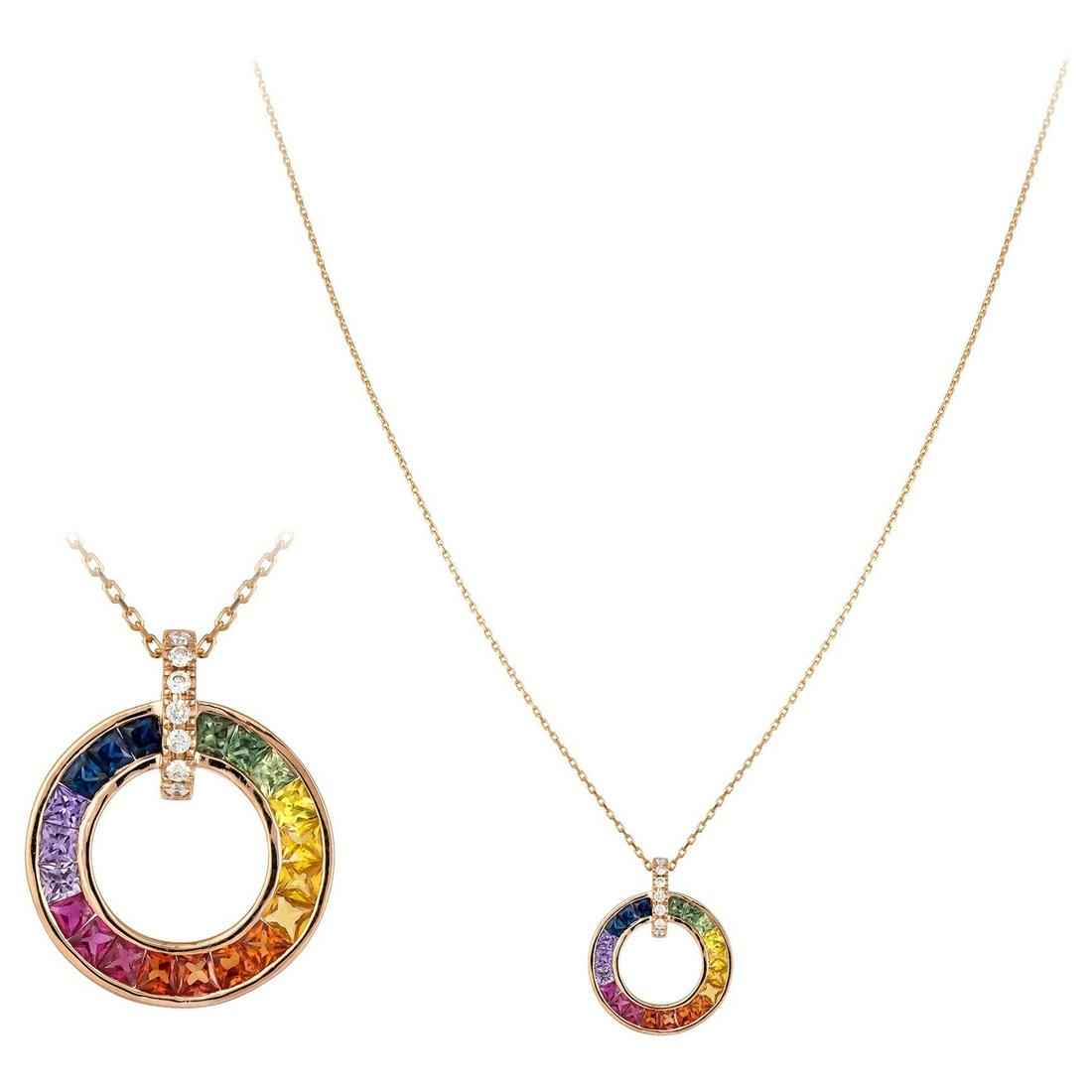 Breathtaking Diamond 18 Karat Rose Gold Necklace for (1 of 5)